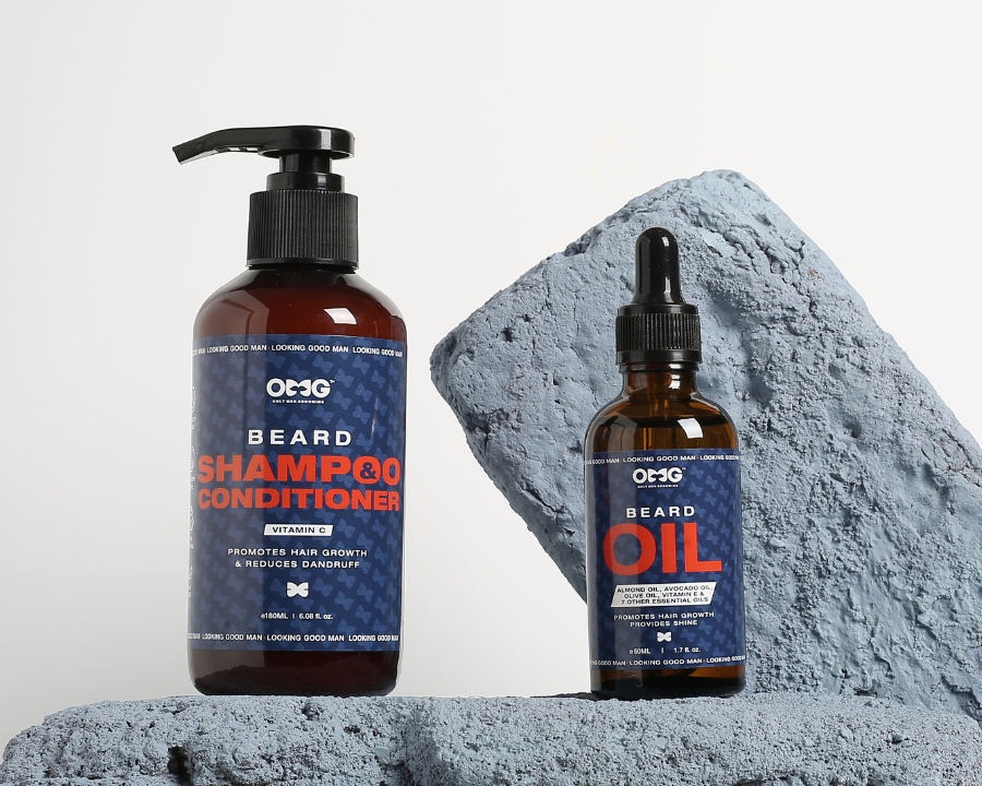 OMG Beard Shampoo & Conditioner 180ml and Beard Oil 50ml Combo | Promotes Hair Growth and Gives Shine | Contains Natural Oils and Enriched with Vitamin E & Vitamin C