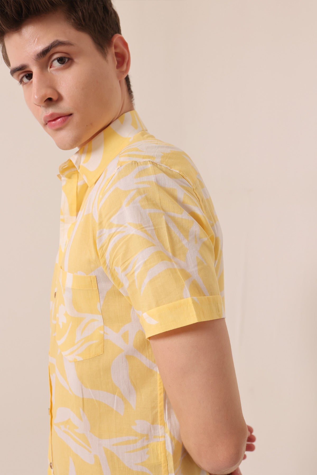 Tuscan Sun  print cotton shirt half sleeves