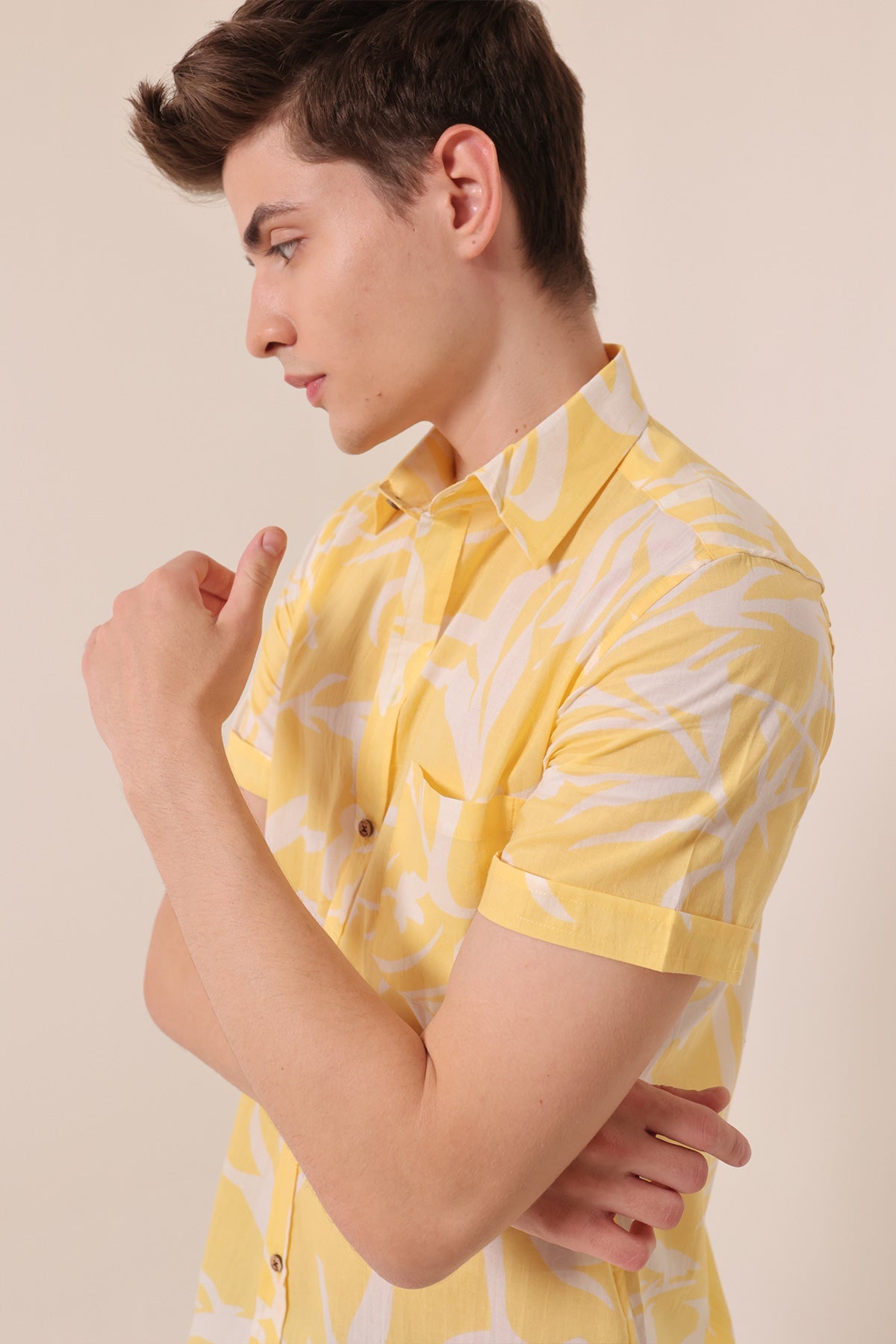 Tuscan Sun  print cotton shirt half sleeves