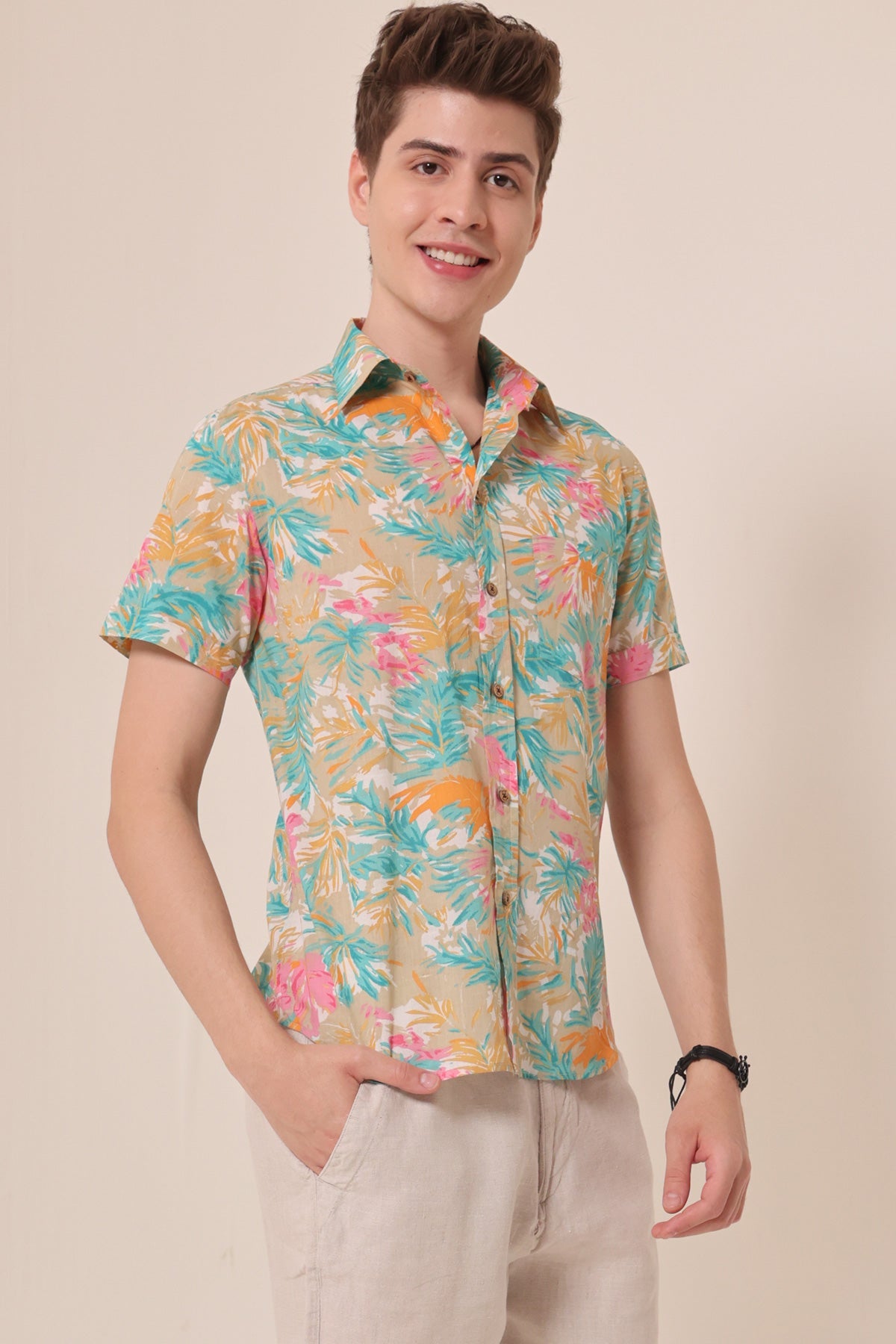 Love Goa  print cotton shirt half sleeves