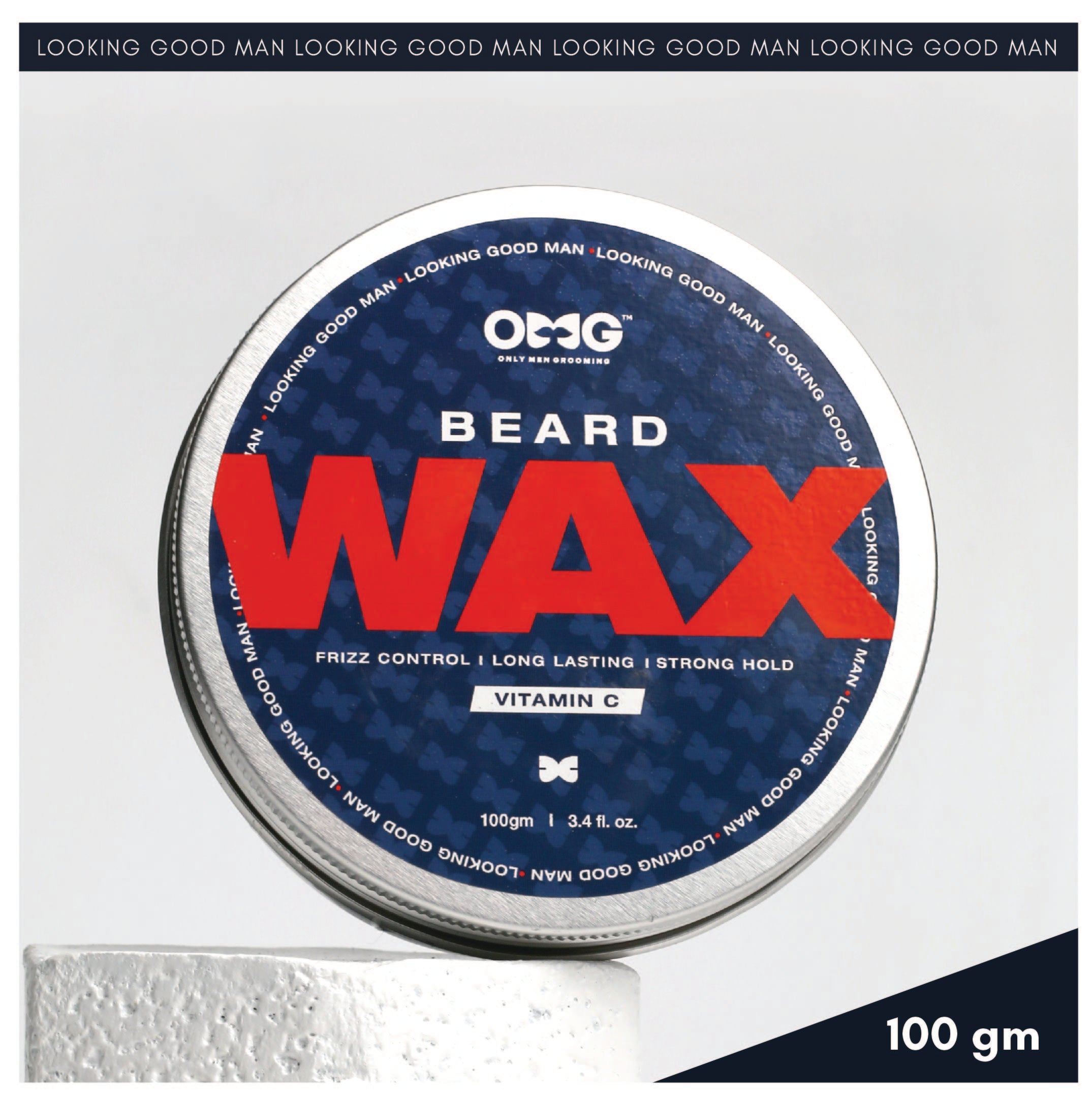 OMG BEARD WAX 100GM | FRIZZ CONTROL | | MOOCH WAX | LONG LASTING HOLD | STRONG HOLD | ENRICHED WITH VITAMIN C | 100% NATURAL INGREDIENTS