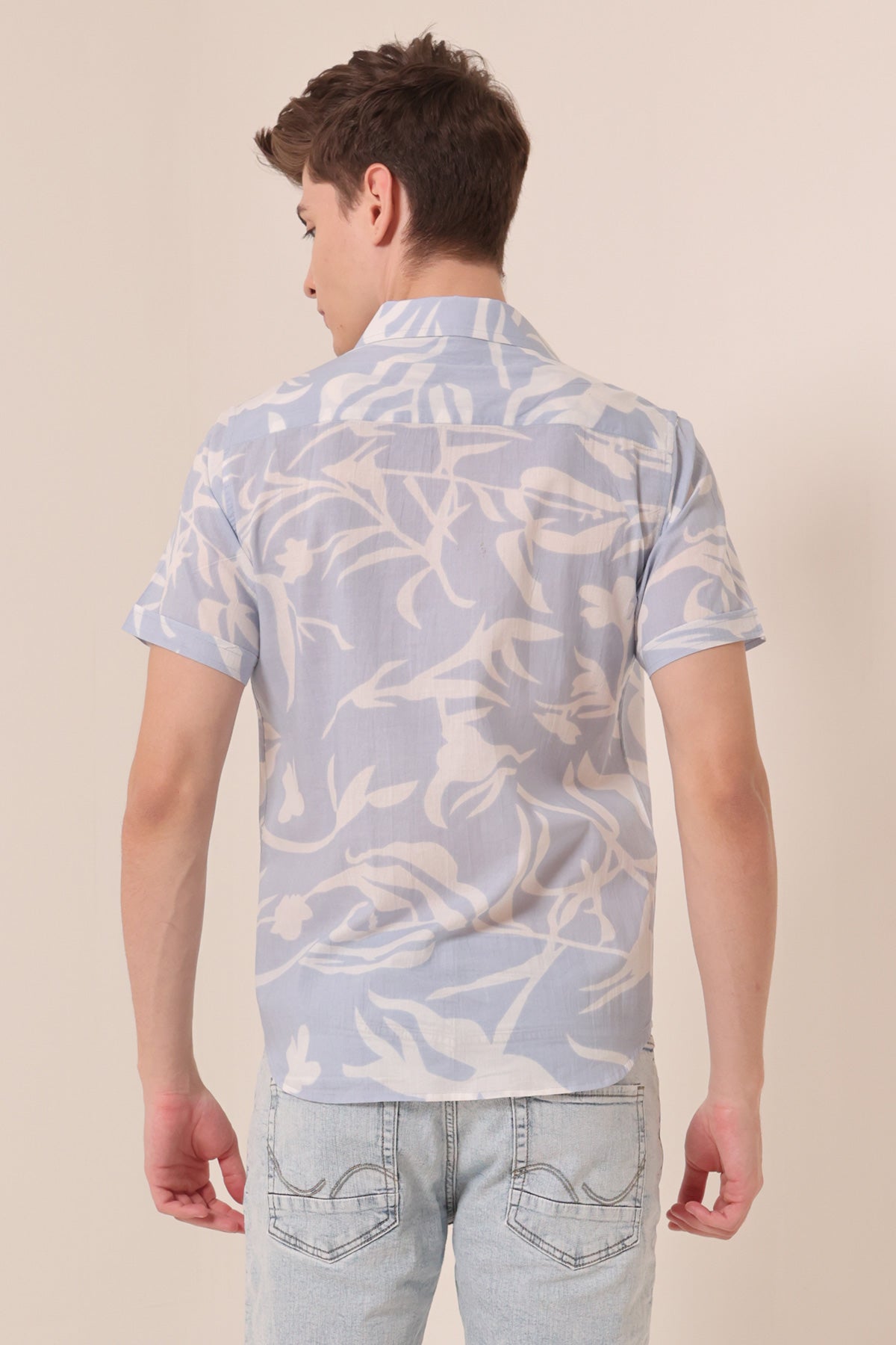 Vanilla Sky  print cotton shirt half sleeves