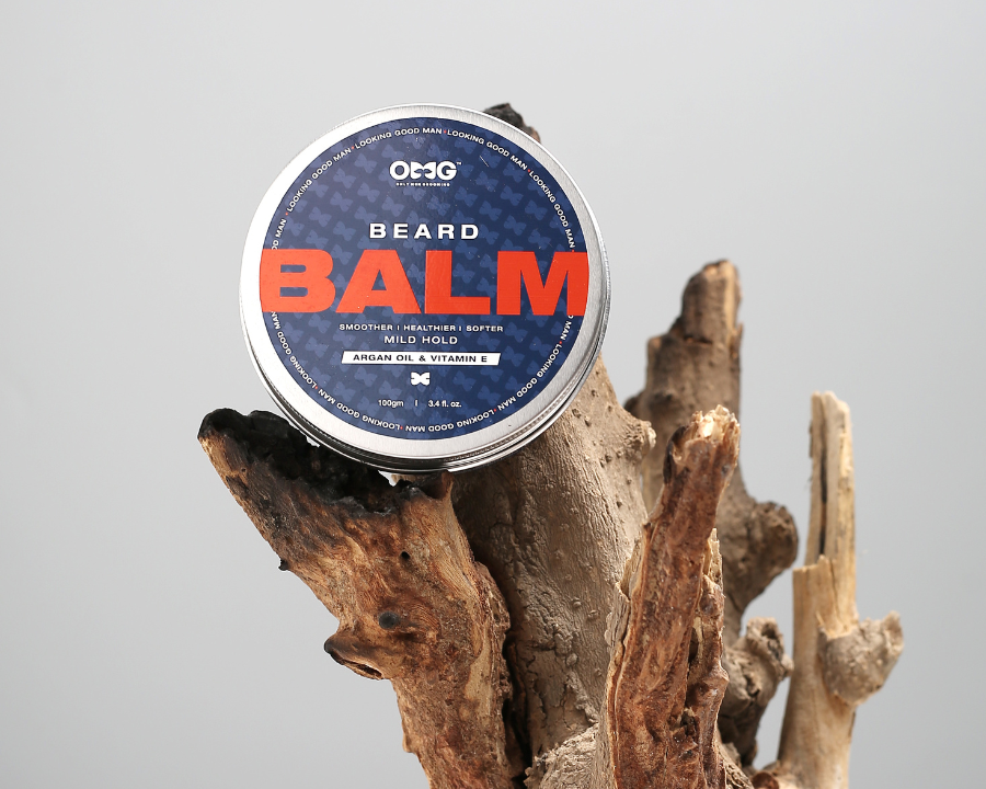 OMG Beard Balm 100gm | Agran Oil | Enriched with Vitamin E | for Mild Hold | for Smoother Healthier Softer Beard Hair | 100% Natural Ingredients