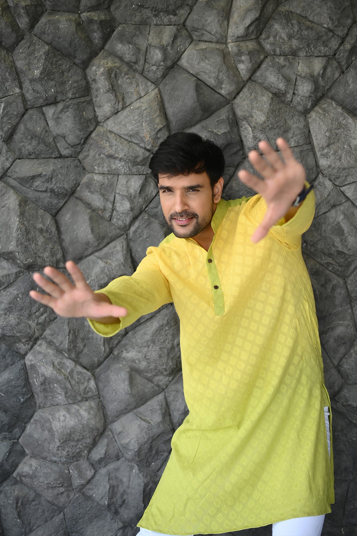 Lime Ombre Tie & Dye Designer Full Sleeves Pure Cotton Kurta | Style Matters