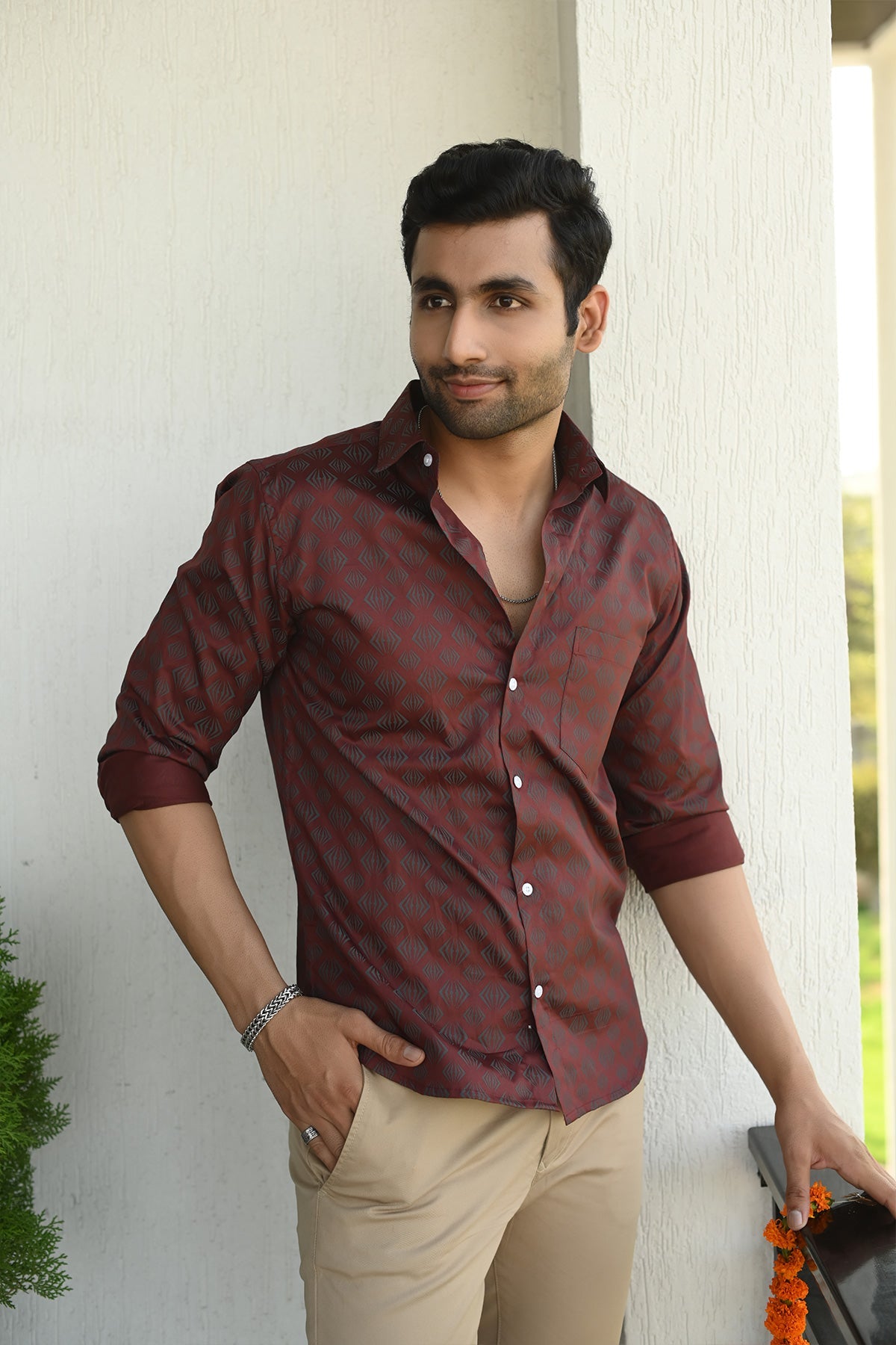 Luxe Maroon Super Premium Cotton Shirt, Full Sleeves | Style Matters