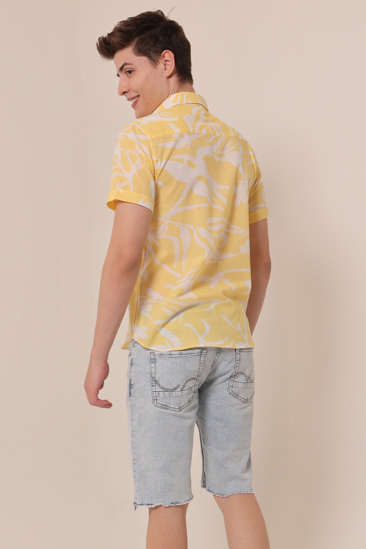 Tuscan Sun  print cotton shirt half sleeves