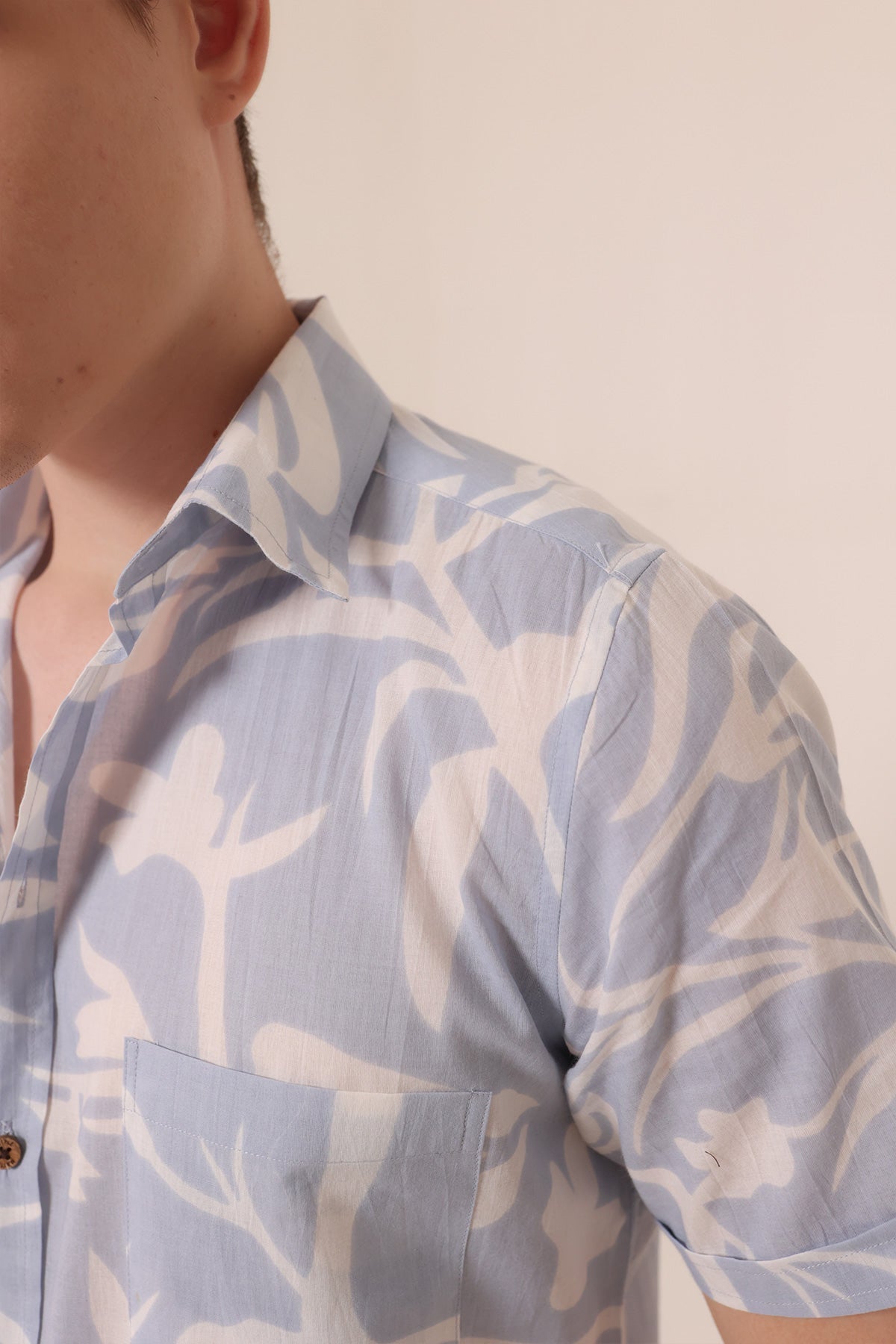 Vanilla Sky  print cotton shirt half sleeves