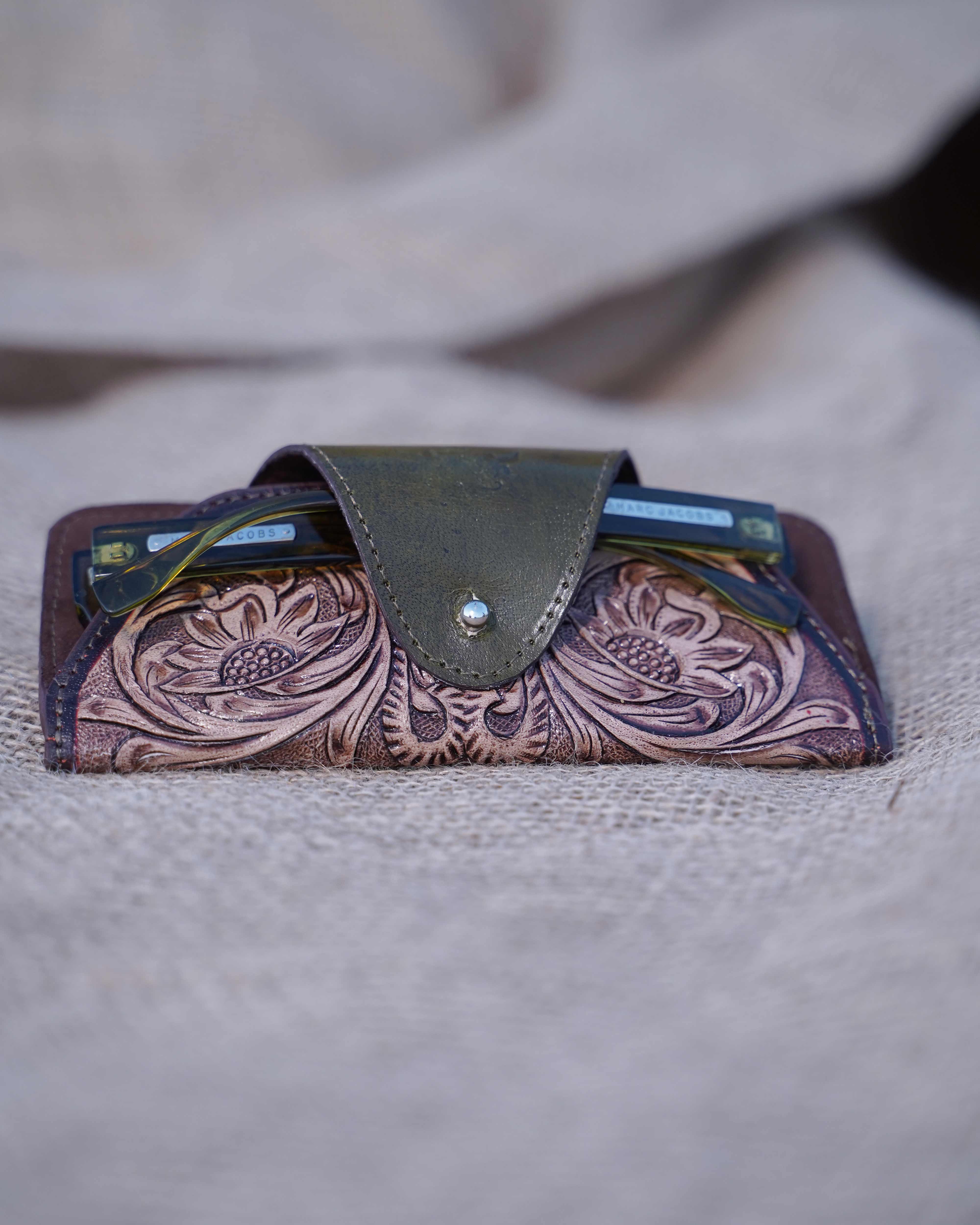 Classic Tooled Leather Sunglass Case