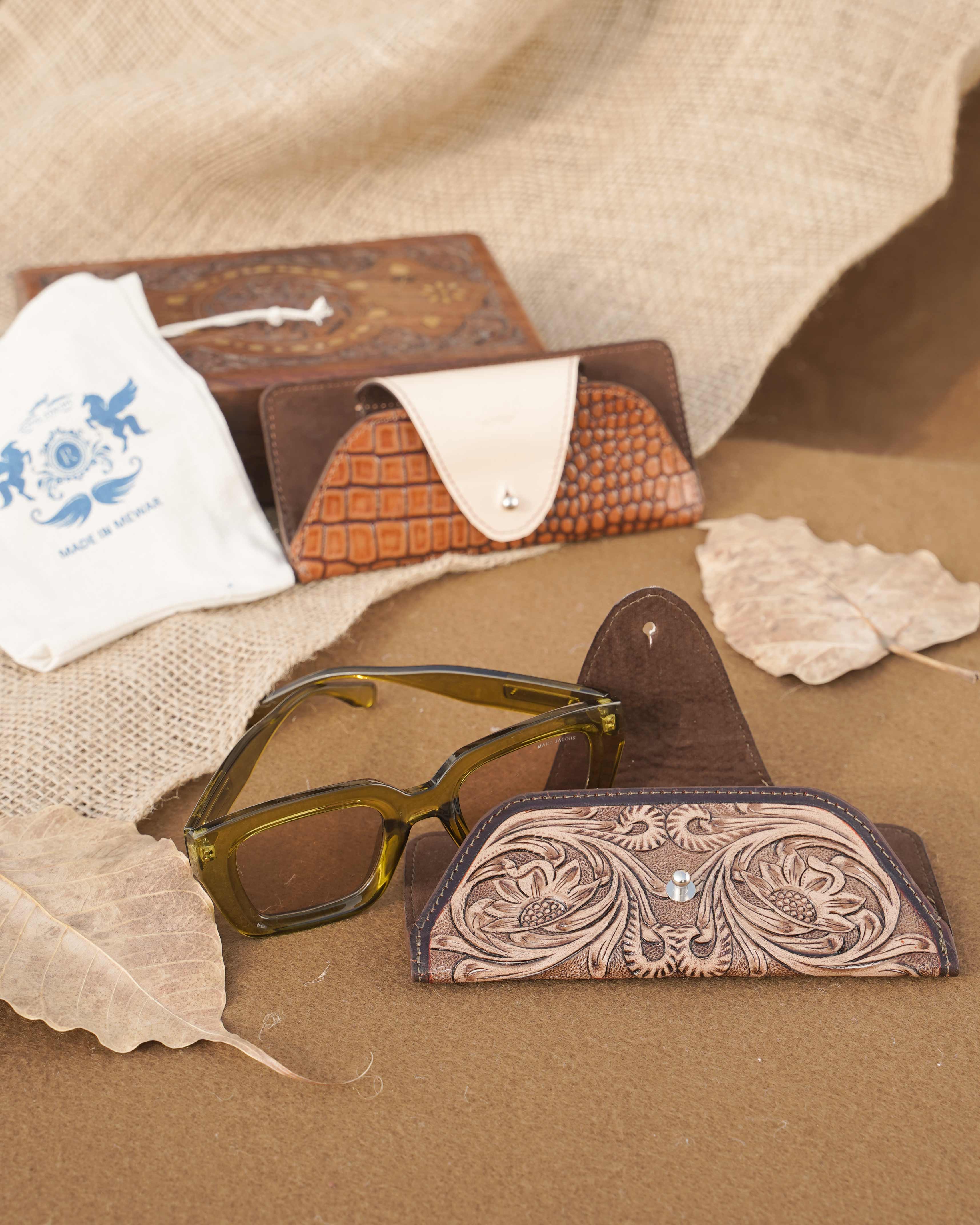 Classic Tooled Leather Sunglass Case